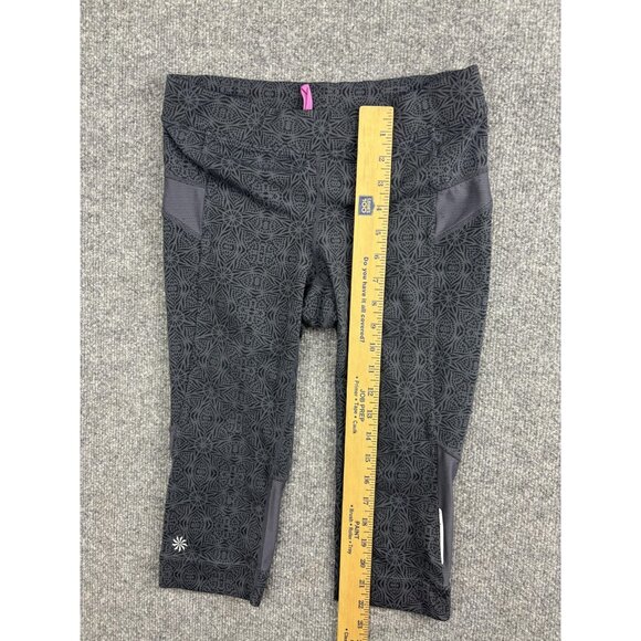Athleta Capri Leggings Womens Small Gray High Rise Patterned Crop Yoga Pants - Picture 4 of 6